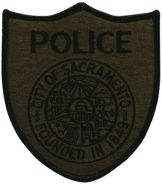 SACRAMENTO, CA. POLICE Department Shoulder Patch - OD GREEN / BLACK